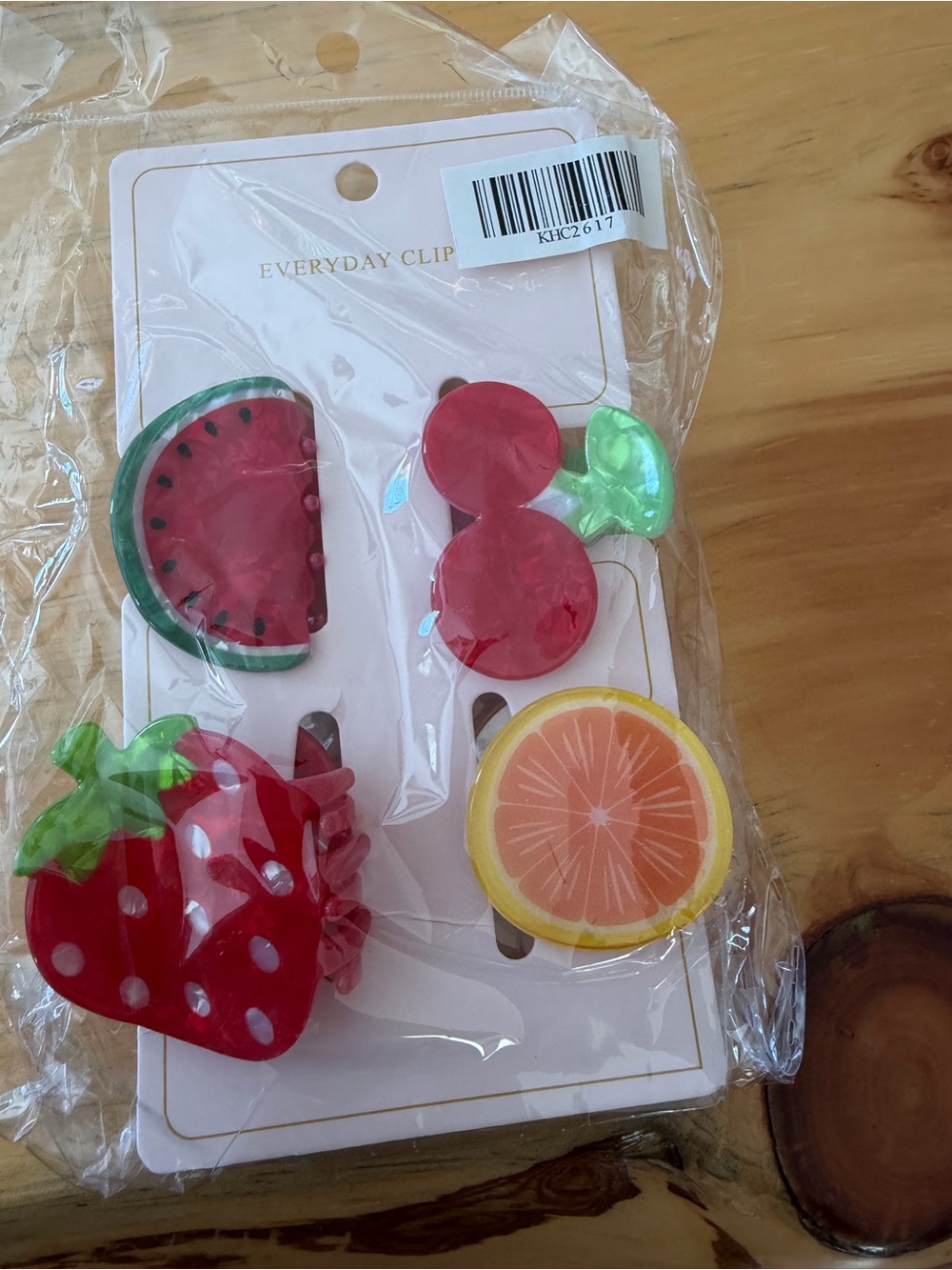 Source Unknown Fruit Hair Clips - Red, Green, Yellow, Pink